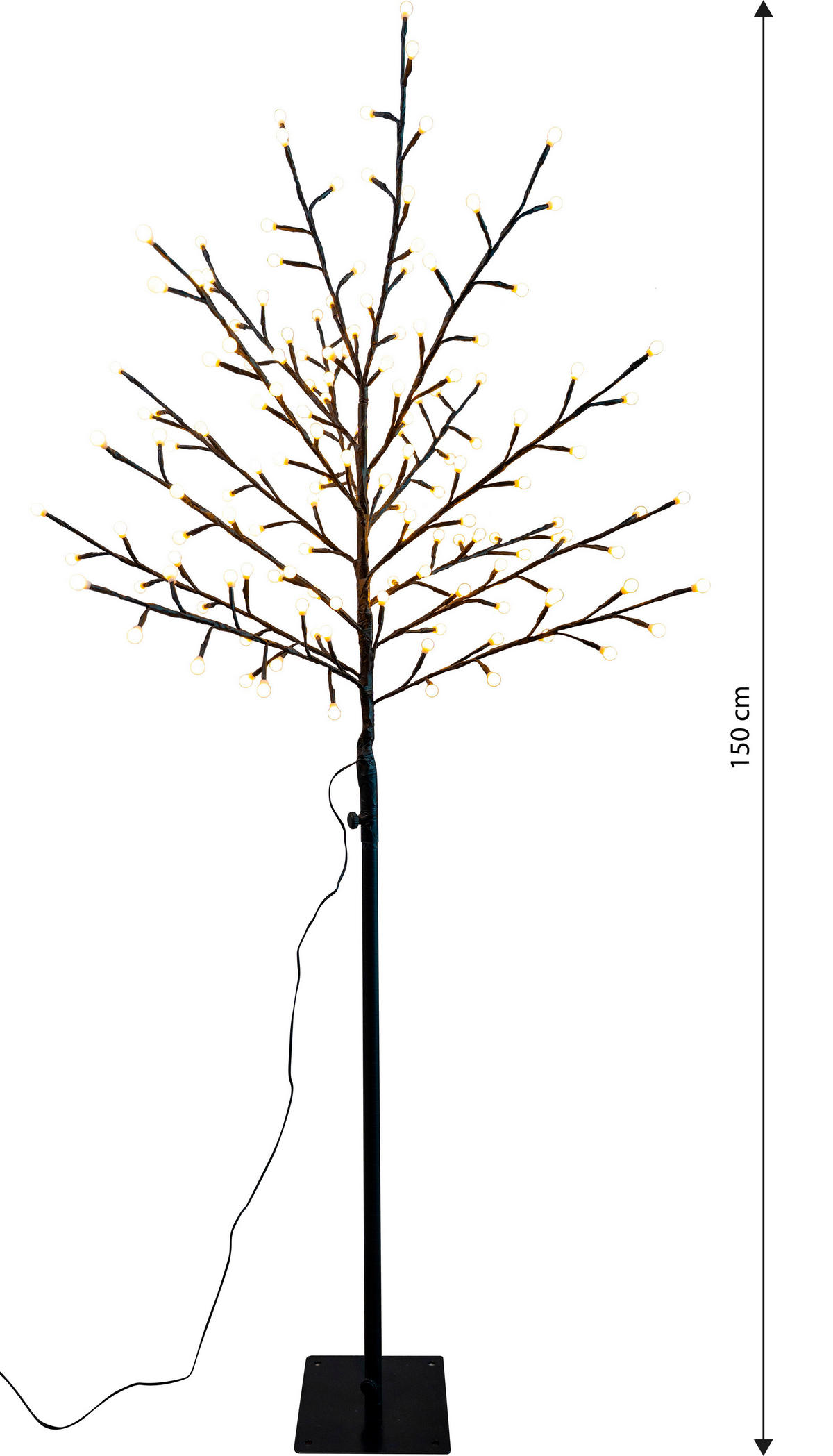 LED-BAUM Northpoint mit 150 warmweißen LEDs, 150 cm Höhe, Timer & 5 m Kabel - Weiß, Kunststoff (60/60/150cm) - Northpoint