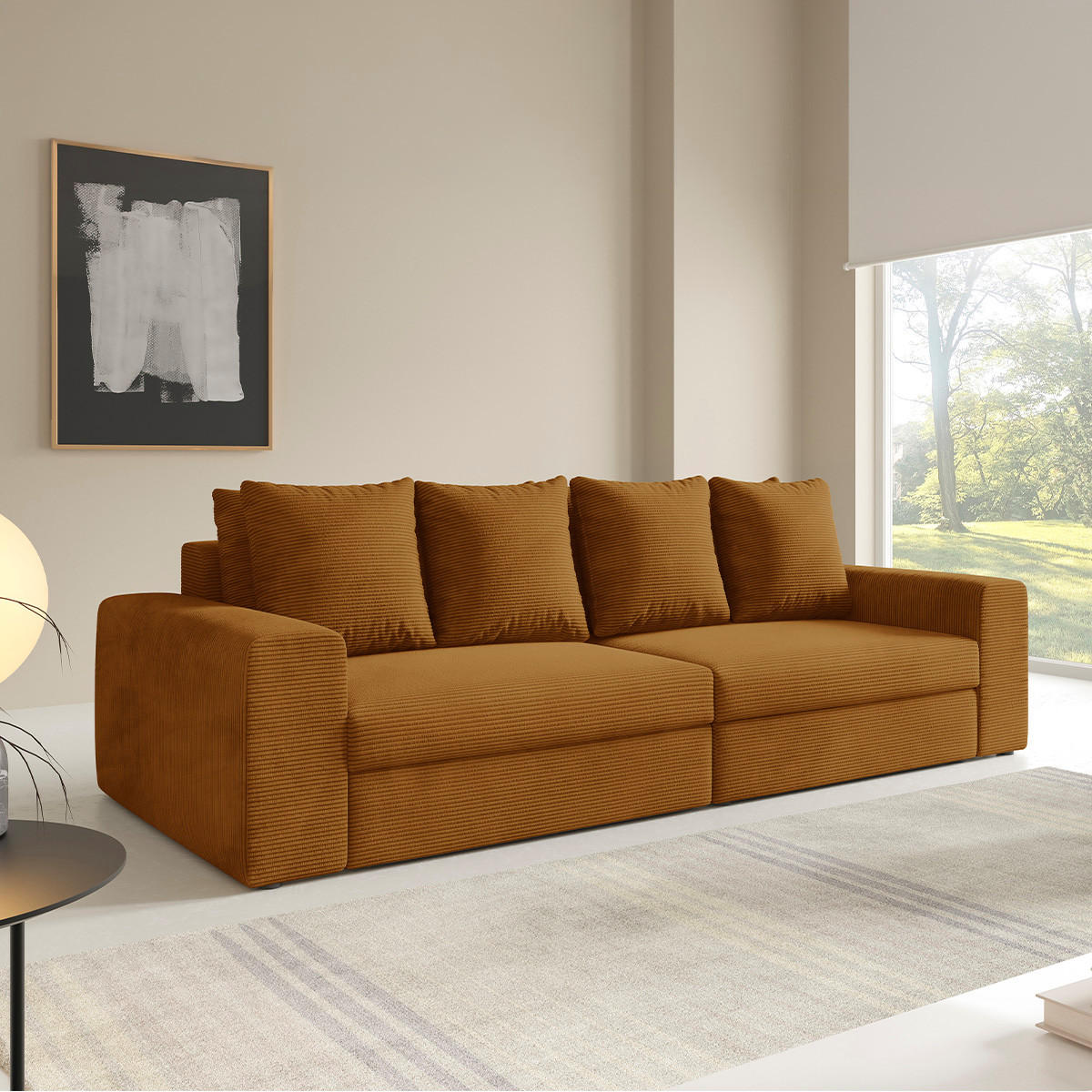 SOFA Paola 3 Sitzplätze Senfgelb - Gelb, Holz (272/86/120cm) - Petits-meubles