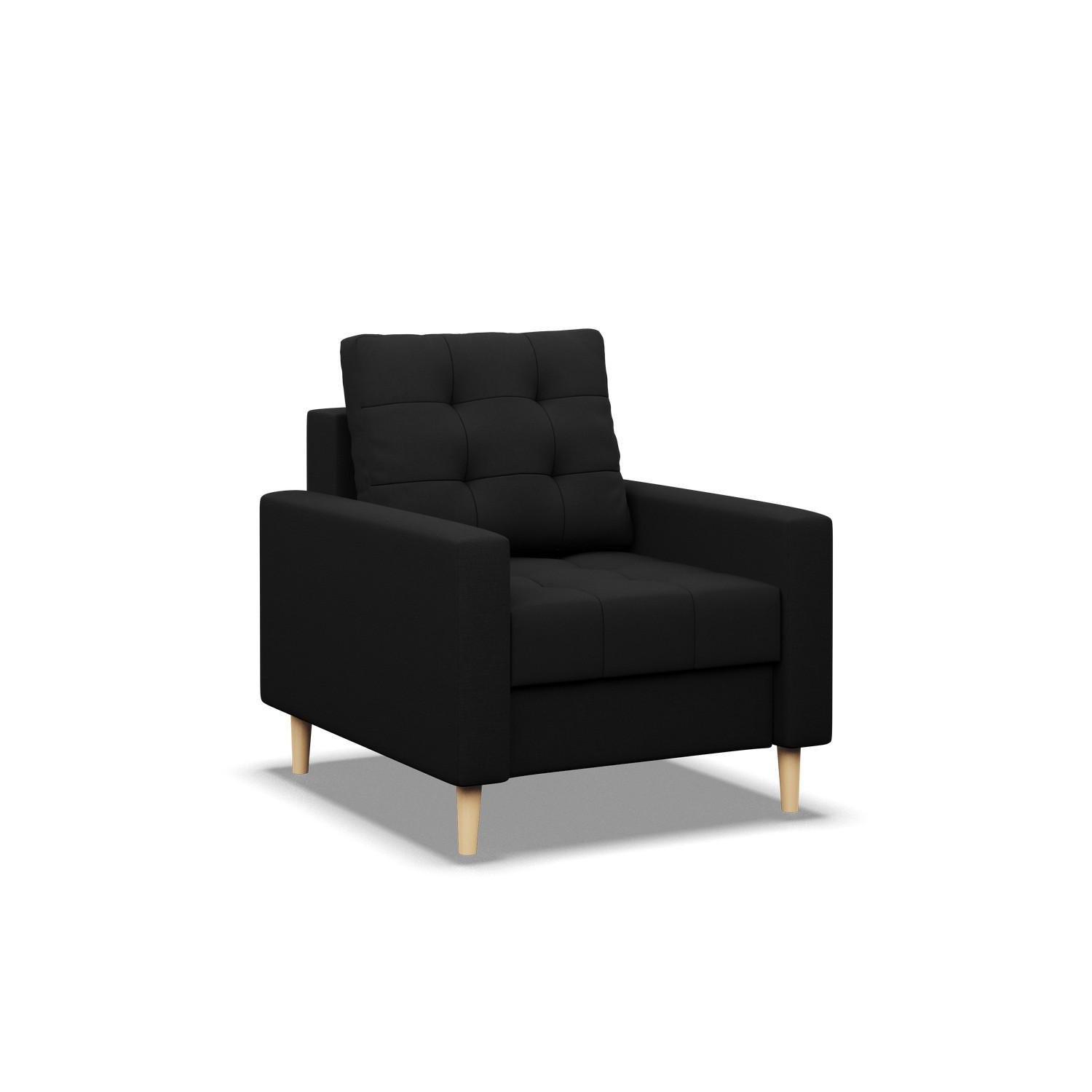 POLSTERSESSEL ELMA, BONELL, Schwarz - Schwarz, Textil (75/92/92cm) - Mebligo