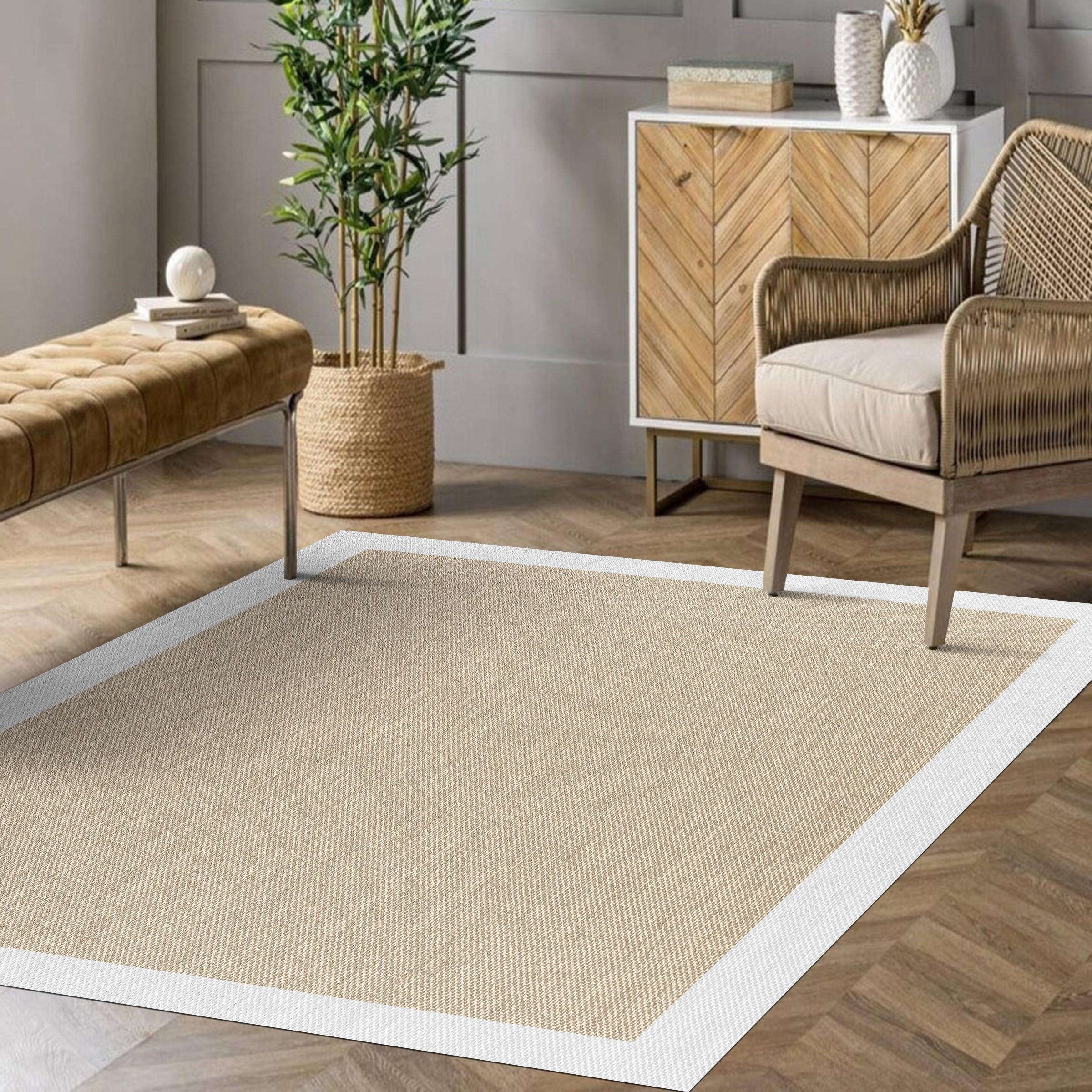 TEPPICH Premium en Vinyle Beige Weiß 160x230 cm - Beige, Kunststoff (160/230cm) - STORESDECO