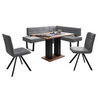 ECKBANKGRUPPE Modern Doralyn 2 für 7 Personen Microfaser Schwarz/Grau - Schwarz/Grau, Kunststoff (195/85/155cm) - 58aufmkessel