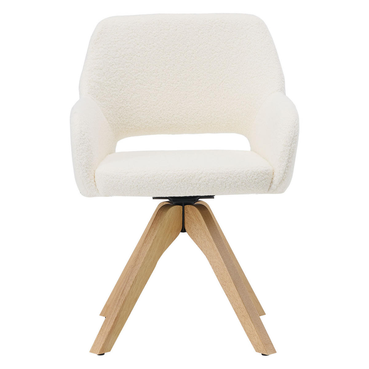 ARMLEHNSTUHL in Holz drehbar Weiß - Naturfarben/Weiß, Holz/Textil (57/82/53cm) - Homestyle4u