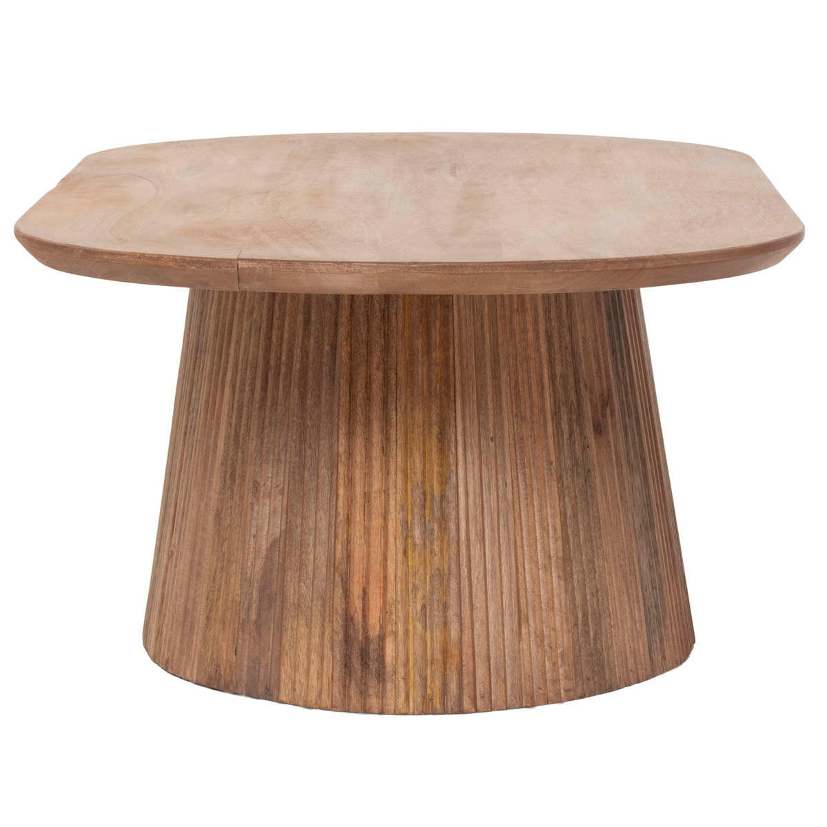 COUCHTISCH Oval Natur Holz 120x60x38cm - Salvador - Braun, Holz (120/60/38cm) - Giga Meubel