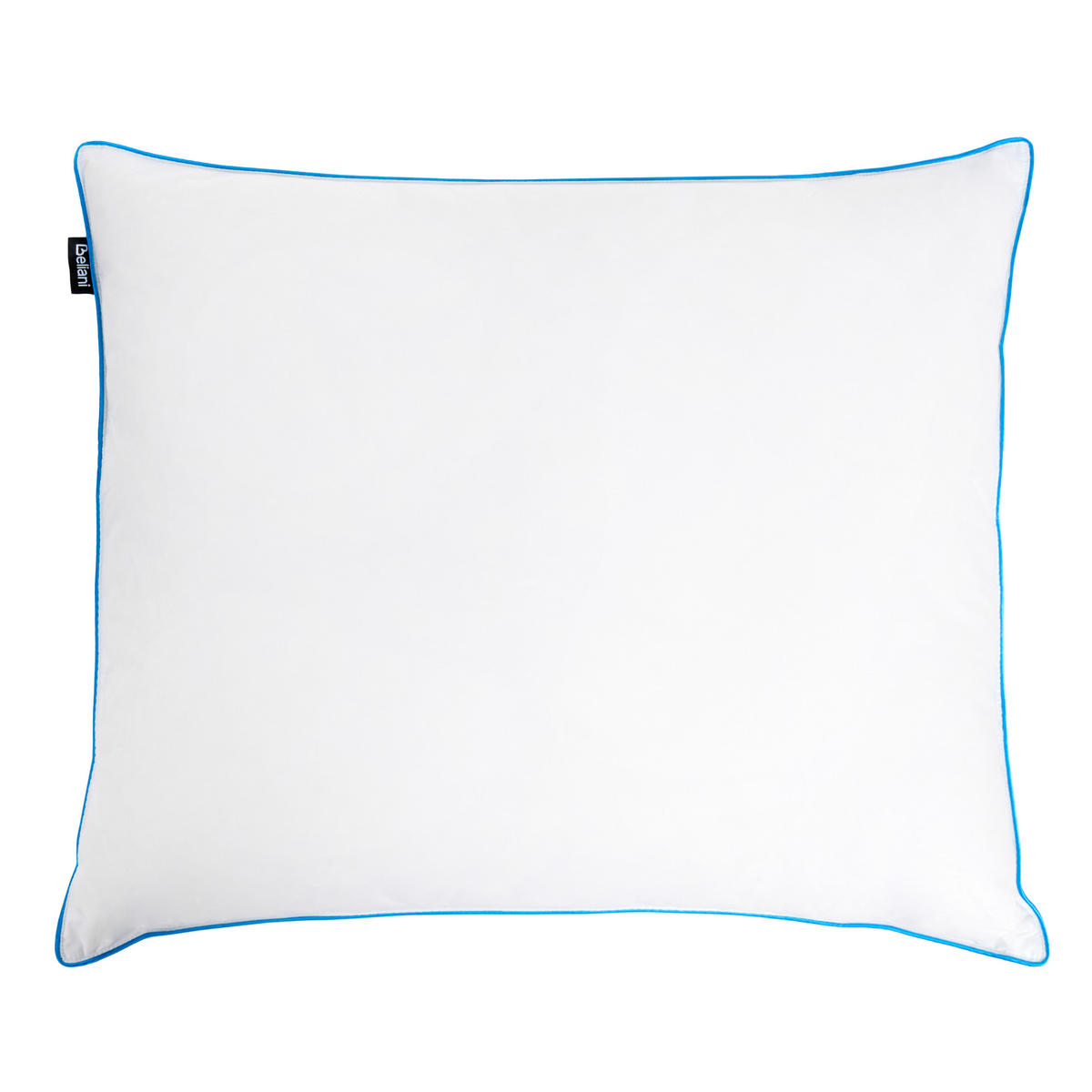 KOPFKISSEN Weiß Hoch 50/60 cm Aneto - Blau/Weiß, Naturmaterialien (60/50cm) - Beliani