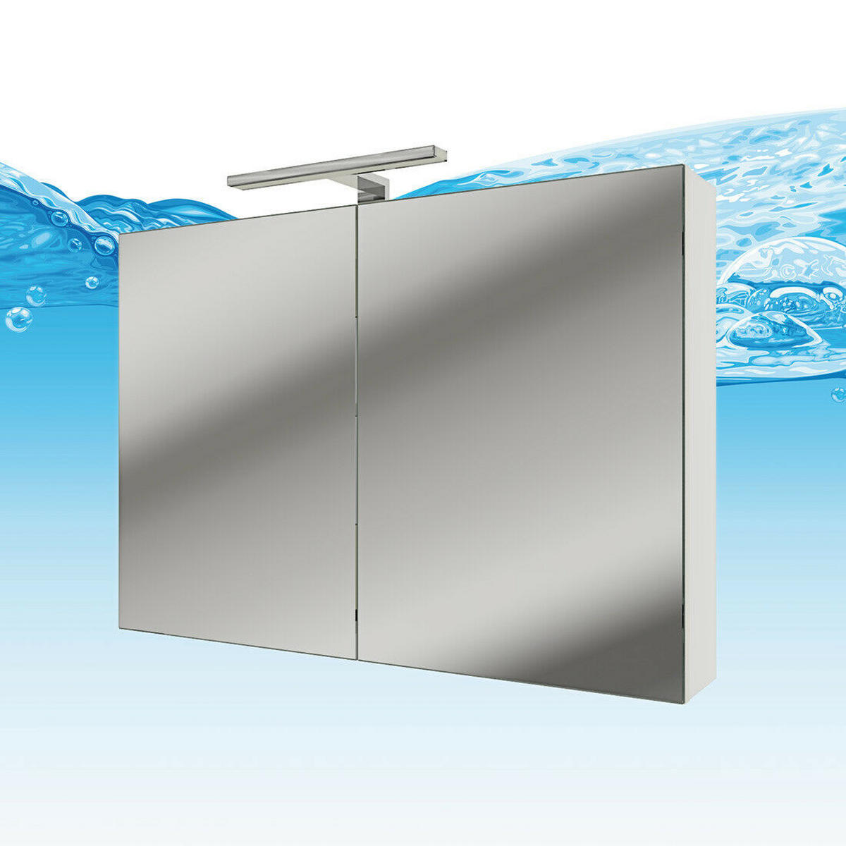 BADMÖBEL Set Gently 1 V1 Weiß MDF Waschtisch 80cm NEIN ohne LED-Beleuchtung - Weiß, Glas/Kunststoff (46/52/80cm) - AcquaVapore by Sandra Jentho