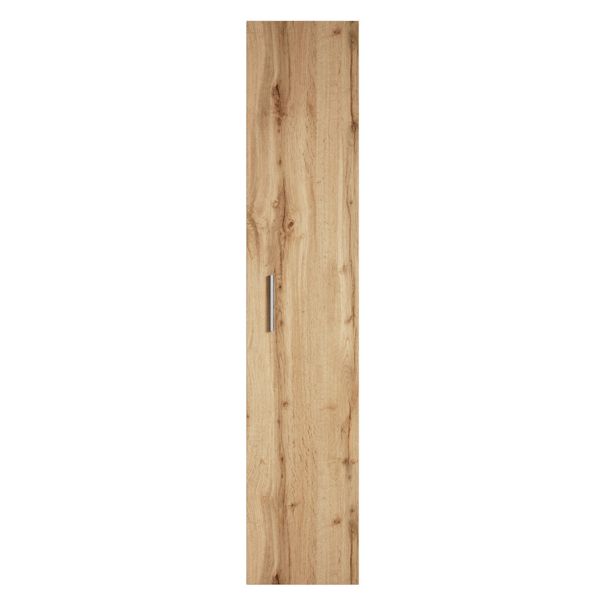 BADEZIMMERSCHRANK Pluto mit 1 Tür Schwarz Matt / Eiche - 30 x 30 x 150 cm - Eichefarben/Schwarz, Holz (30/150/30cm) - Badplaats