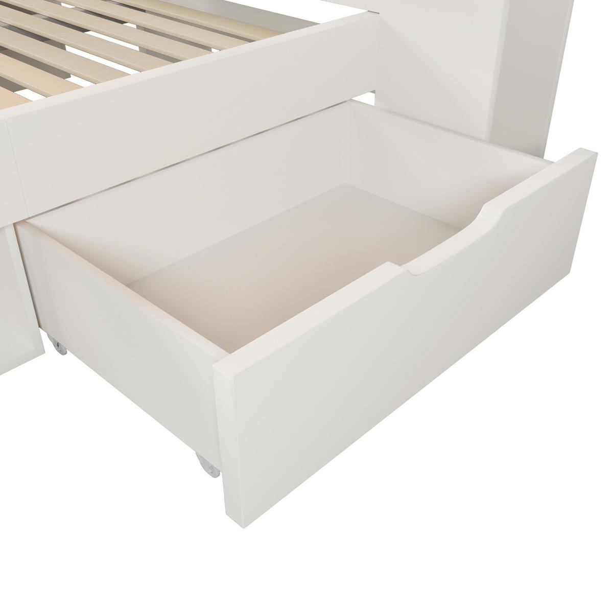 POLSTERBETT 140x200 cm in Weiß mit LED-Beleuchtung & USB-C - Weiß, Holzwerkstoff (140/200cm) - Modfu