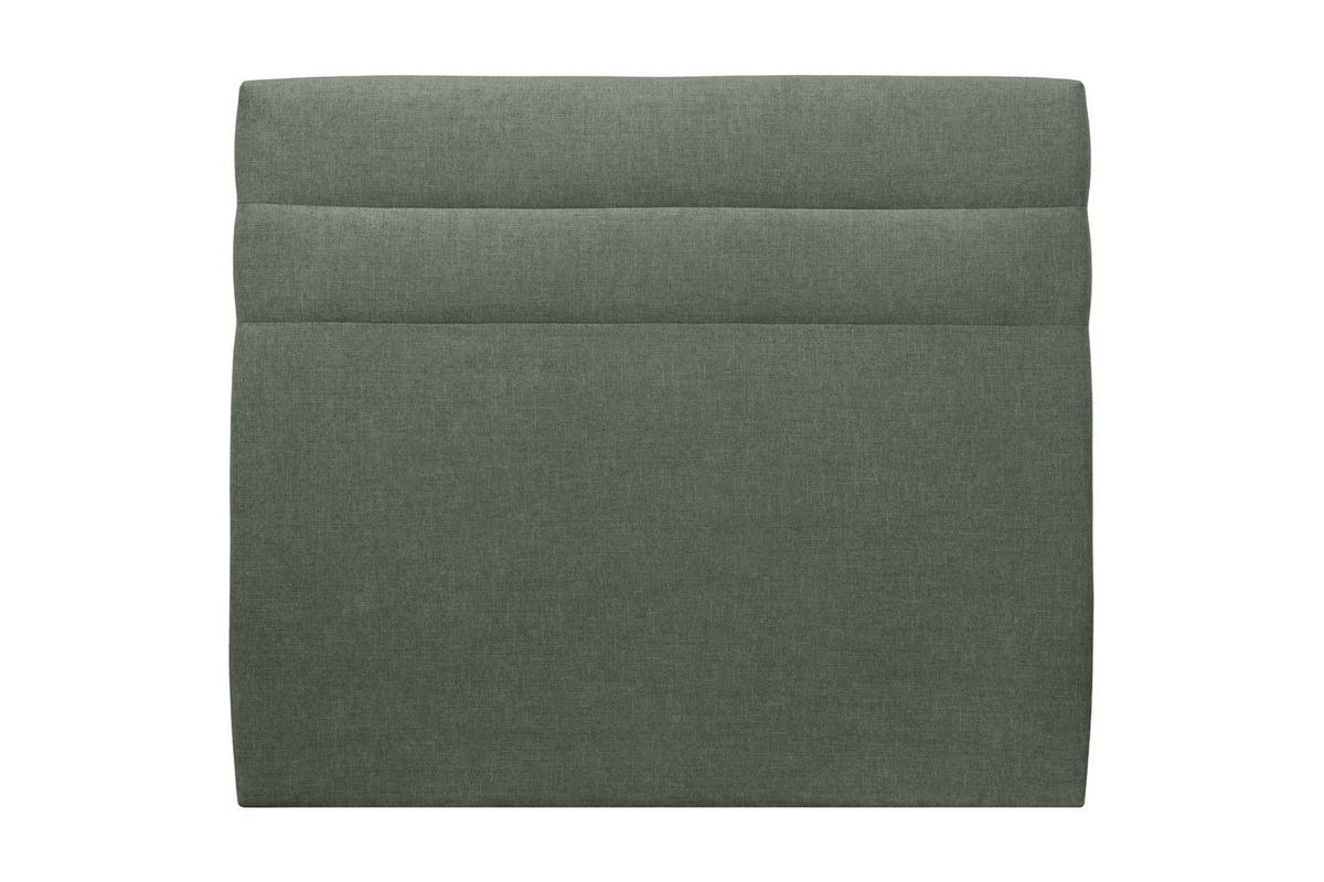 KOPFTEIL Modell Linien – Khakigrüner Stoff 200 cm - Beige/Olivgrün, Holz (200/120/10cm) - Sommeil de Plomb