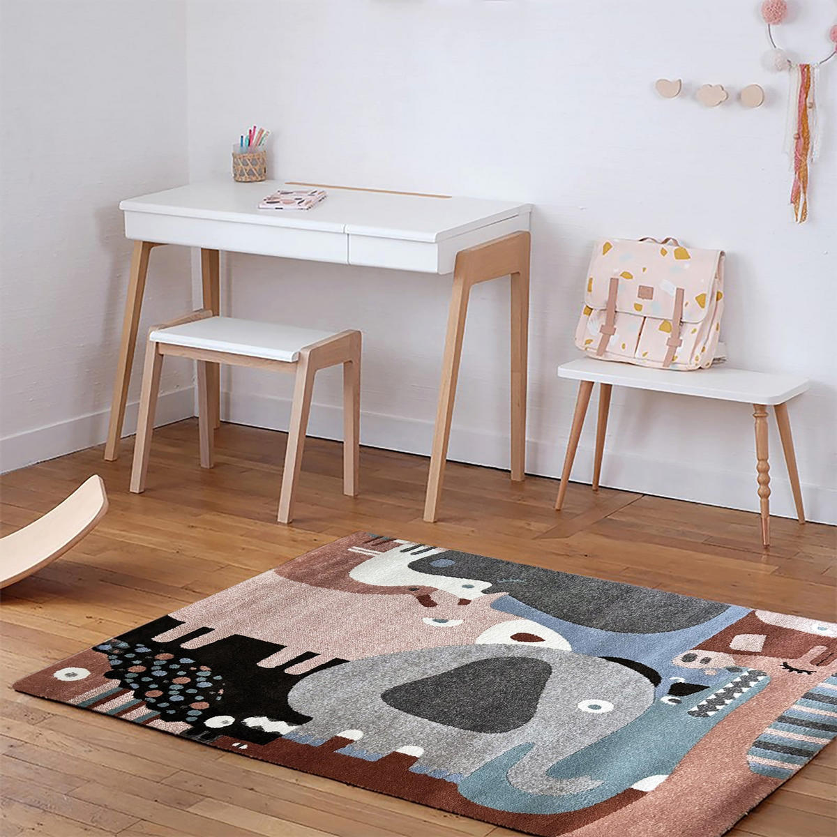 TEPPICH für Kinder mit Waldtieren mehrfarbig - Multicolor, Textil (135/190cm) - AFK Living