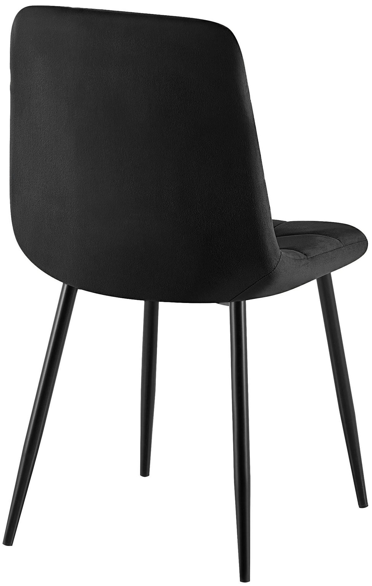 STUHL Samt Schwarz - Schwarz, Textil/Metall (45/84/55cm) - CLP