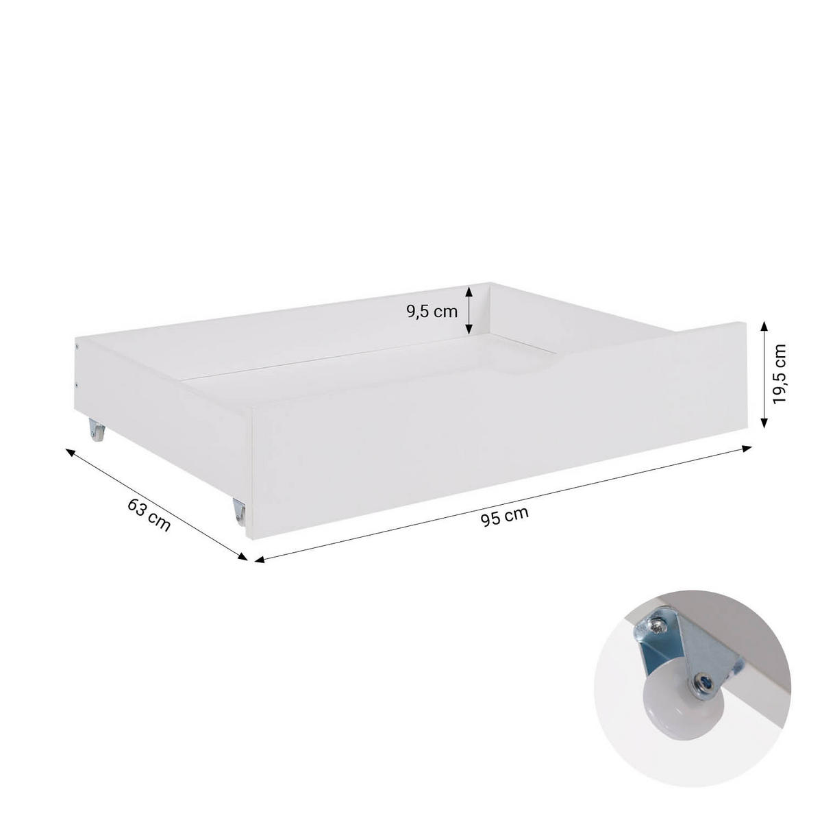 HAUSBETT 90/200 mit Rausfallschutz Weiß - Weiß, Holz (207/158/96cm) - Homestyle4u