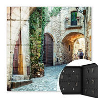 SCHLÜSSELBOX Schwarz 30x30 cm- Türöffnung nach rechts - Historische Straße - Grau, Metall (30/30/5cm) - TULUP
