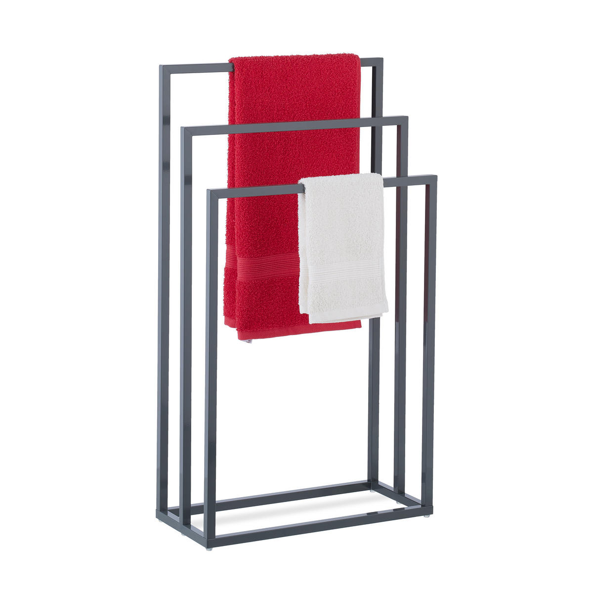 HANDTUCHSTÄNDER - Anthrazit, Metall (46/83/21cm) - Relaxdays