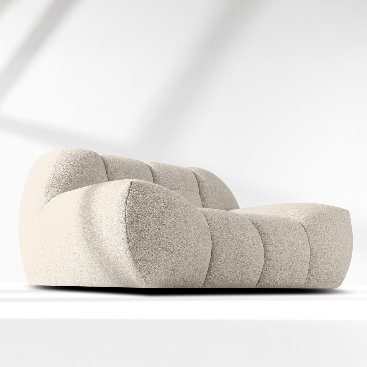 SESSEL VENA Bouclé, Weiß - Weiß, Holz/Textil (135/72/105cm) - KONSIMO®