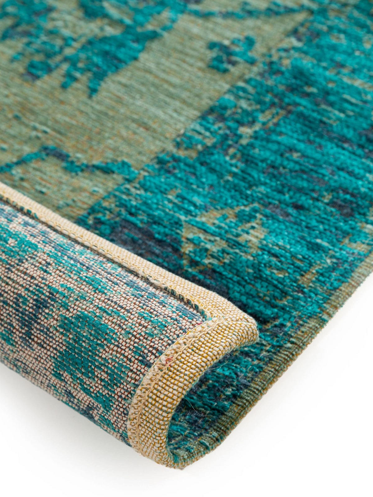 LÄUFER Frencie Türkis 80x250 cm - Türkis, Textil (80/1cm) - KUNSTLOFT
