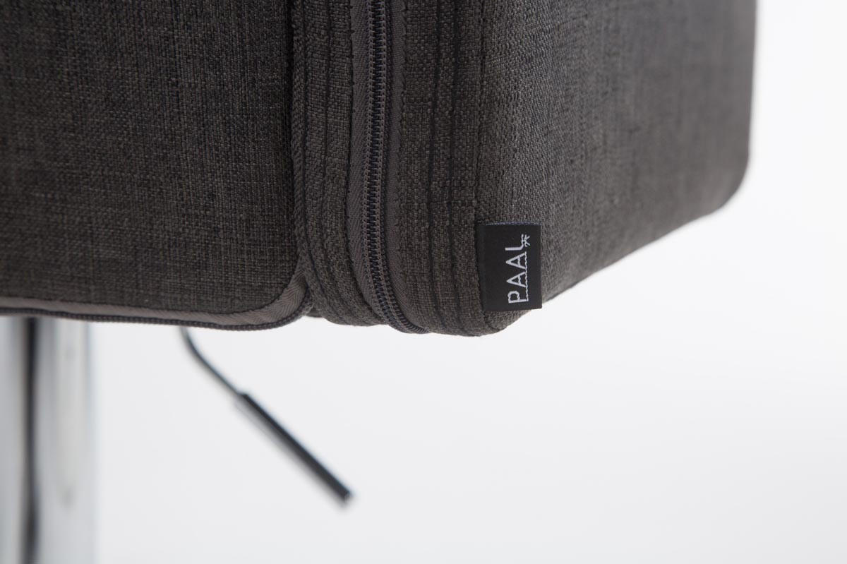 BARHOCKER Sutun Stoff Dunkelgrau Silber - Dunkelgrau, Textil/Metall (60/93/56cm) - DELUKE