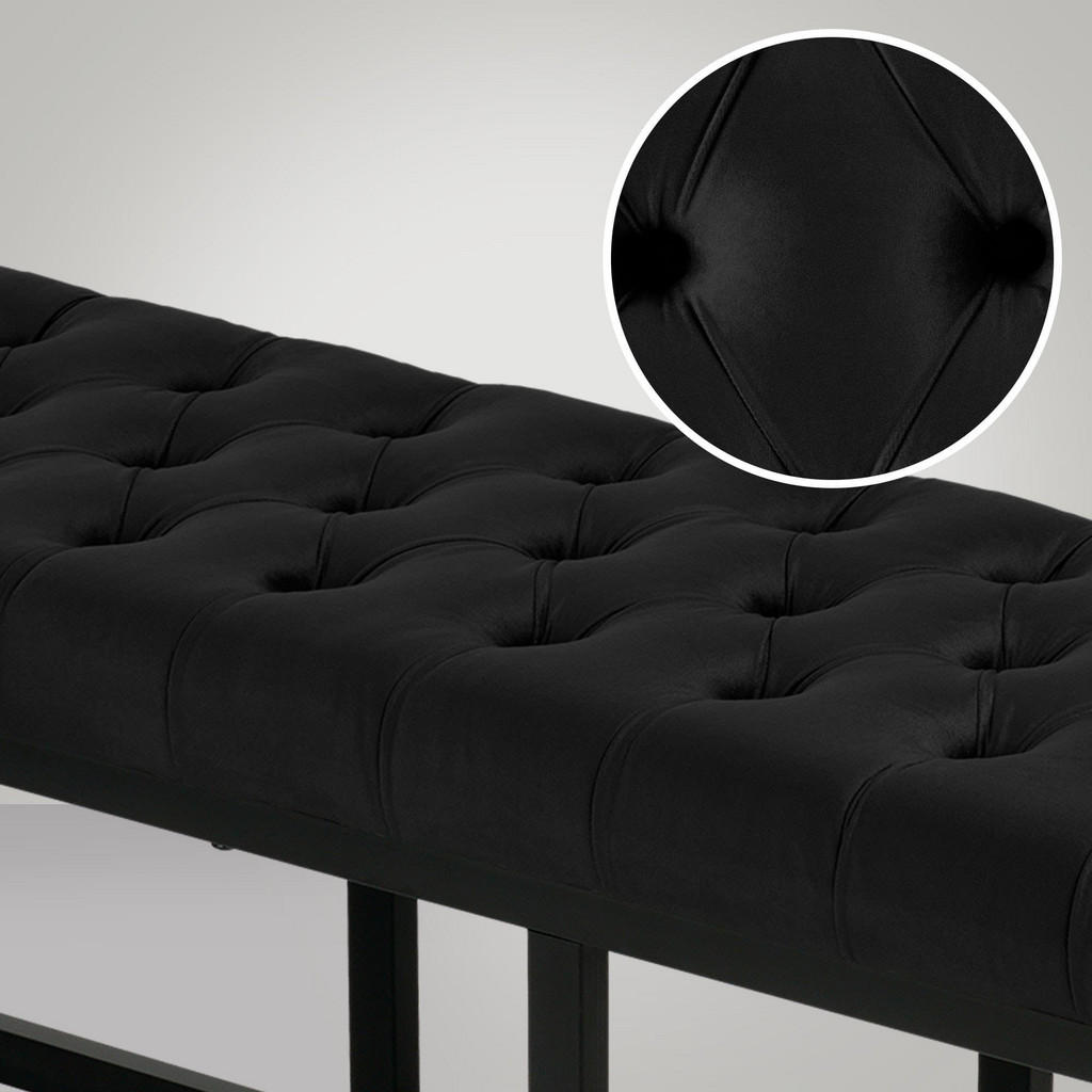 Thumbnail - TPFLiving Sitzbank, Schwarz, Metall, 120x42x37 cm, Esszimmer, Bänke, Sitzbänke