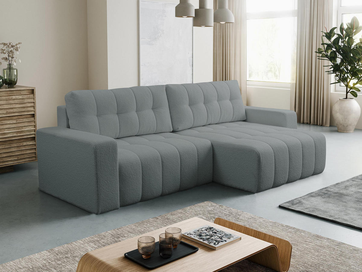 ECKSOFA Masone - Schwarz/Grau, Holz/Kunststoff (245/143cm) - MIRJAN24