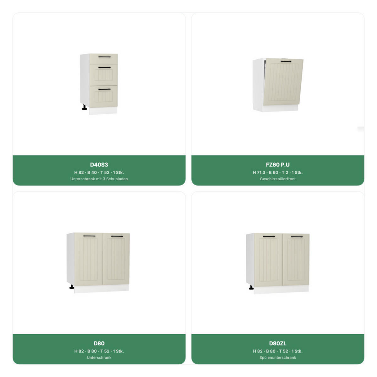 KÜCHENZEILE 260 cm - IRMA KS3-G260 - in Kaschmir Moderne Küchenmöbel ohne Geräte - Kaschmir/Schwarz, Holz/Holzwerkstoff (260/213.3/52.4cm) - Royal24_Markt