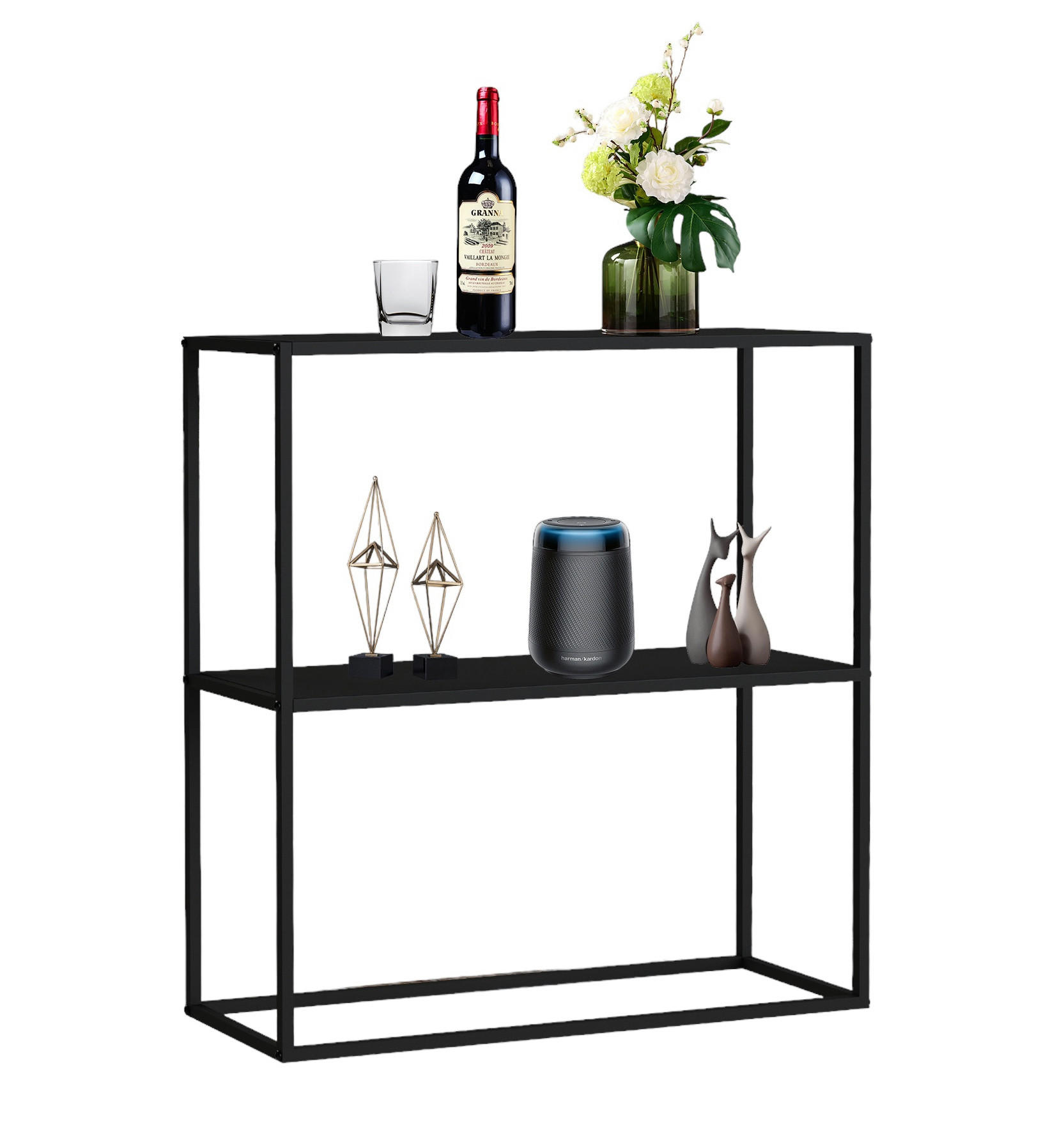 DanDiBo Konsolentisch Schwarz 80x80x26 cm