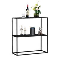 KONSOLENTISCH 2-Ebenen Metall Schwarz 80/26/80 cm - Schwarz, Metall (26/80/80cm) - DanDiBo