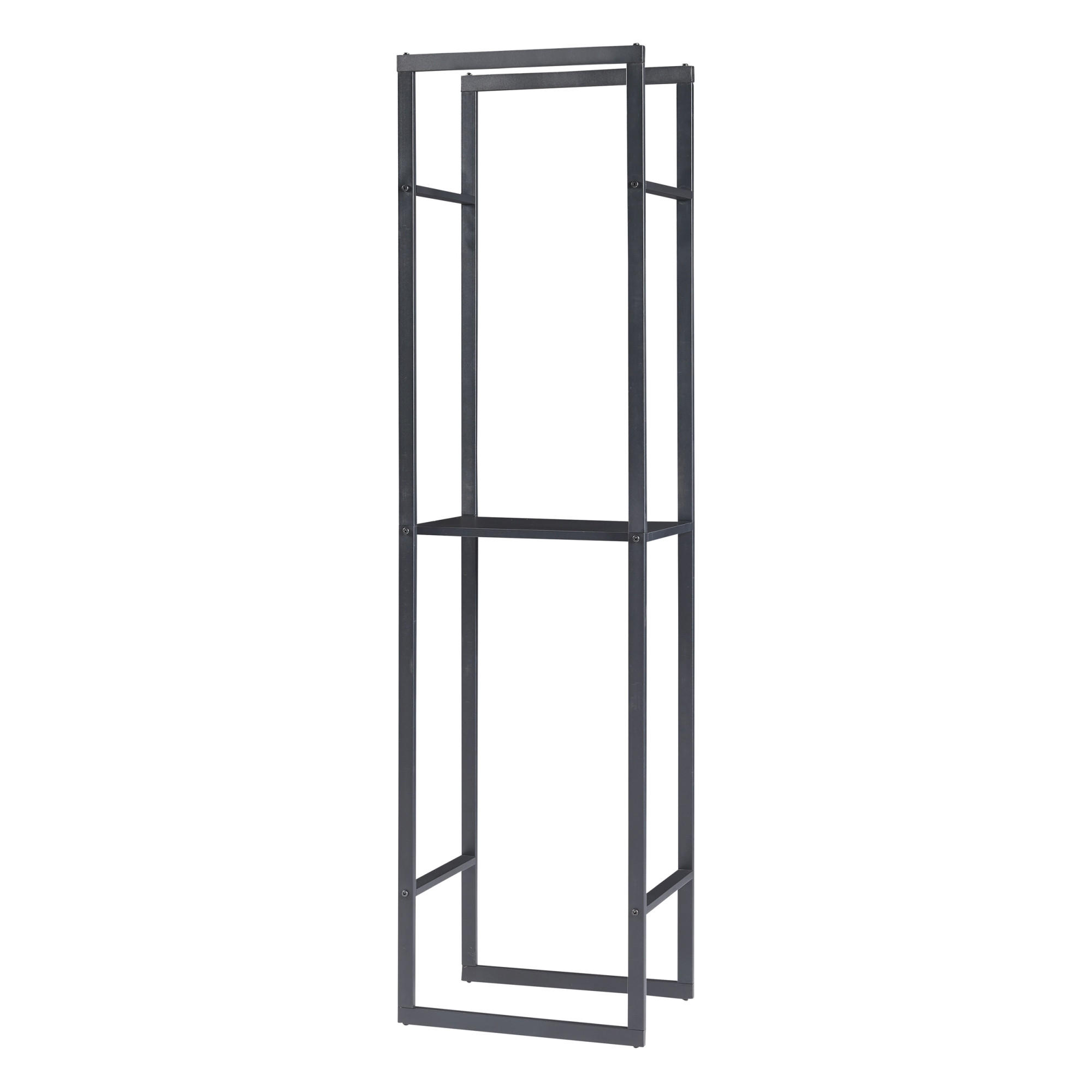 KAMINHOLZREGAL Ulvila - Schwarz, Metall (45/170/30cm) - [en.casa]