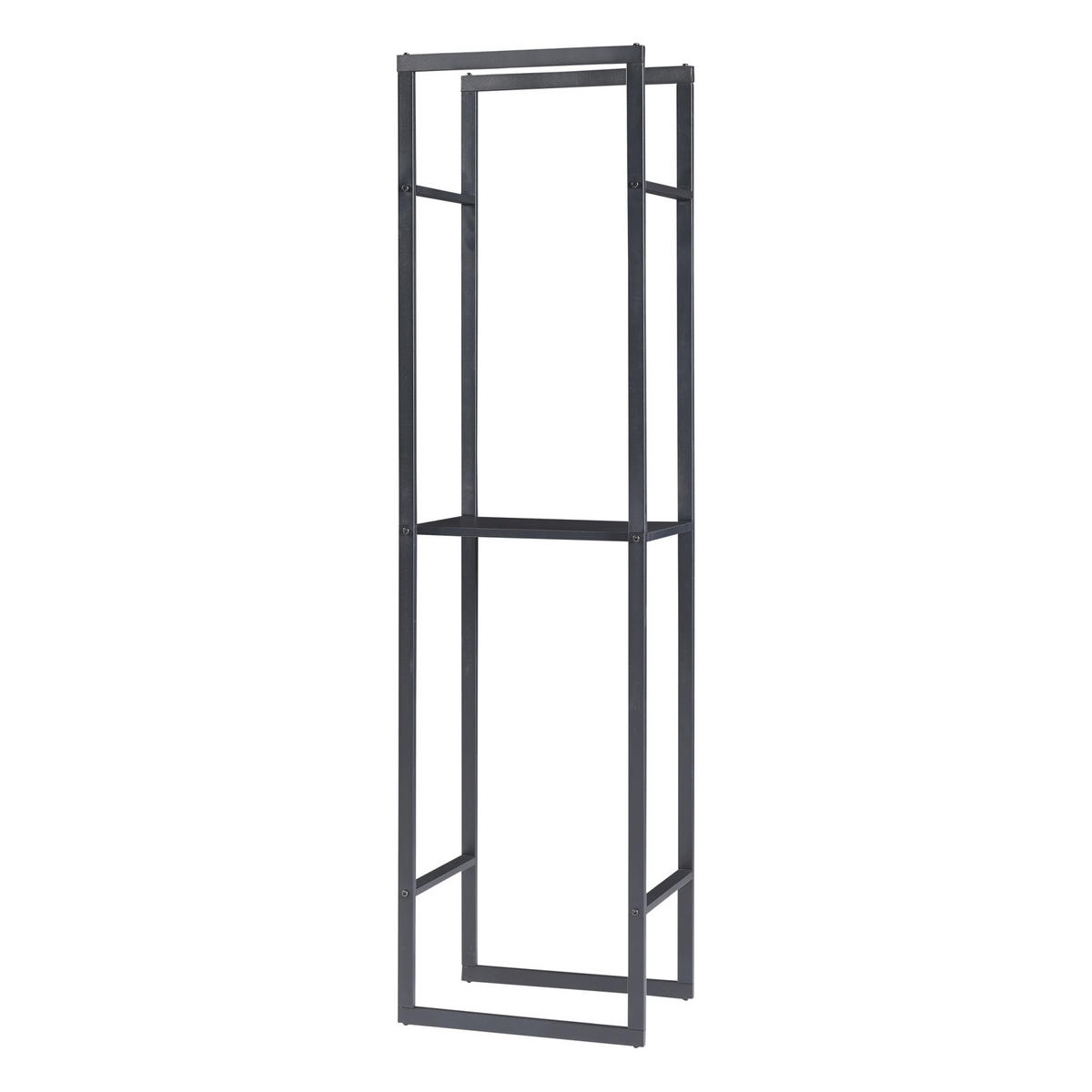 KAMINHOLZREGAL Ulvila - Schwarz, Metall (45/170/30cm) - [en.casa]