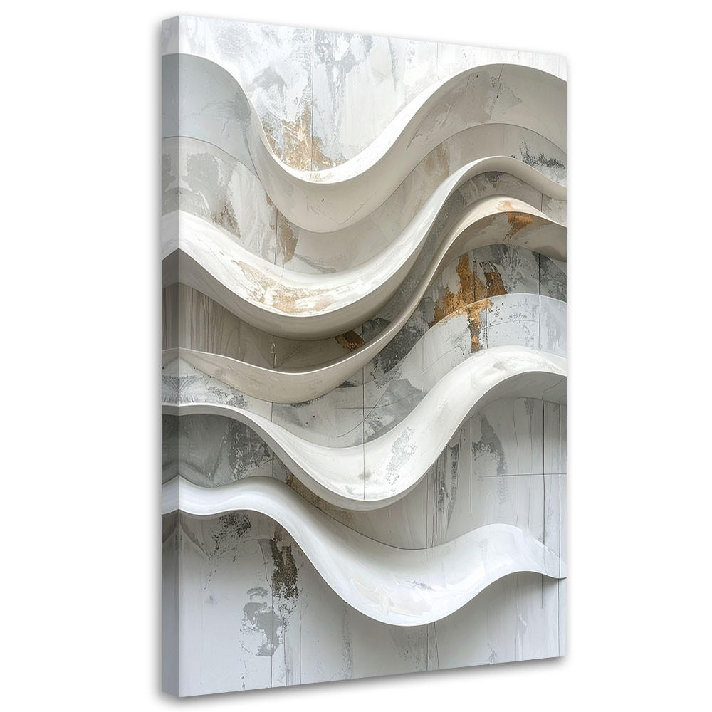 LEINWANDBILD Abstraktion 70x100cm - Weiß, Textil (70/100cm) - Feeby