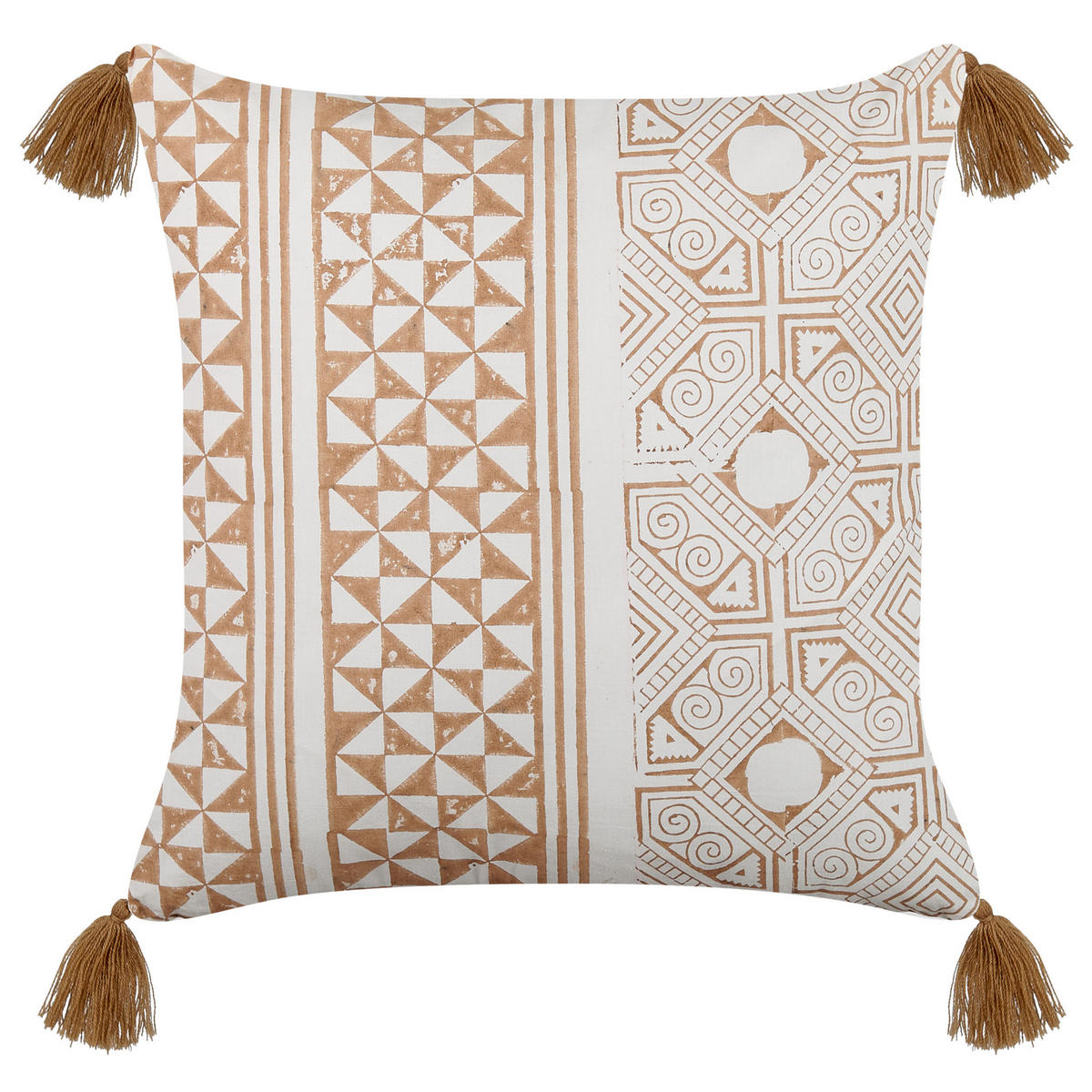 DEKOKISSEN Hellbraun 45/45 cm Malus - Hellbraun, Naturmaterialen/Textil (45/45cm) - Beliani