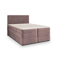 BOXSPRINGBETT FELBIO 140x200 cm mit Matratze und Topper - Rosa - Rosa, Holz (140/200cm) - MASSENO