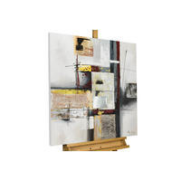 ACRYLBILD HANDGEMALT 80/80 cm - Beige/Grau, Holz/Textil (80/80cm) - KUNSTLOFT
