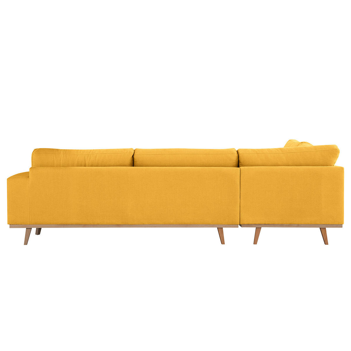 ECKSOFA mit Ottomane - Gelb/Buchefarben, Buchenholz/Textil (287/219cm) - home24