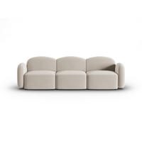 SOFA Blair aus Samt leichtes beige 3 Sitzplätze - Creme, Textil (87/80/272cm) - Micadoni