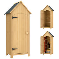 GERÄTESCHUPPEN DE-17571 3 Böden mit Riegelverschluss Naturholz - Naturfarben, Holz (77.5/179.5/54.2cm) - ComfortXL