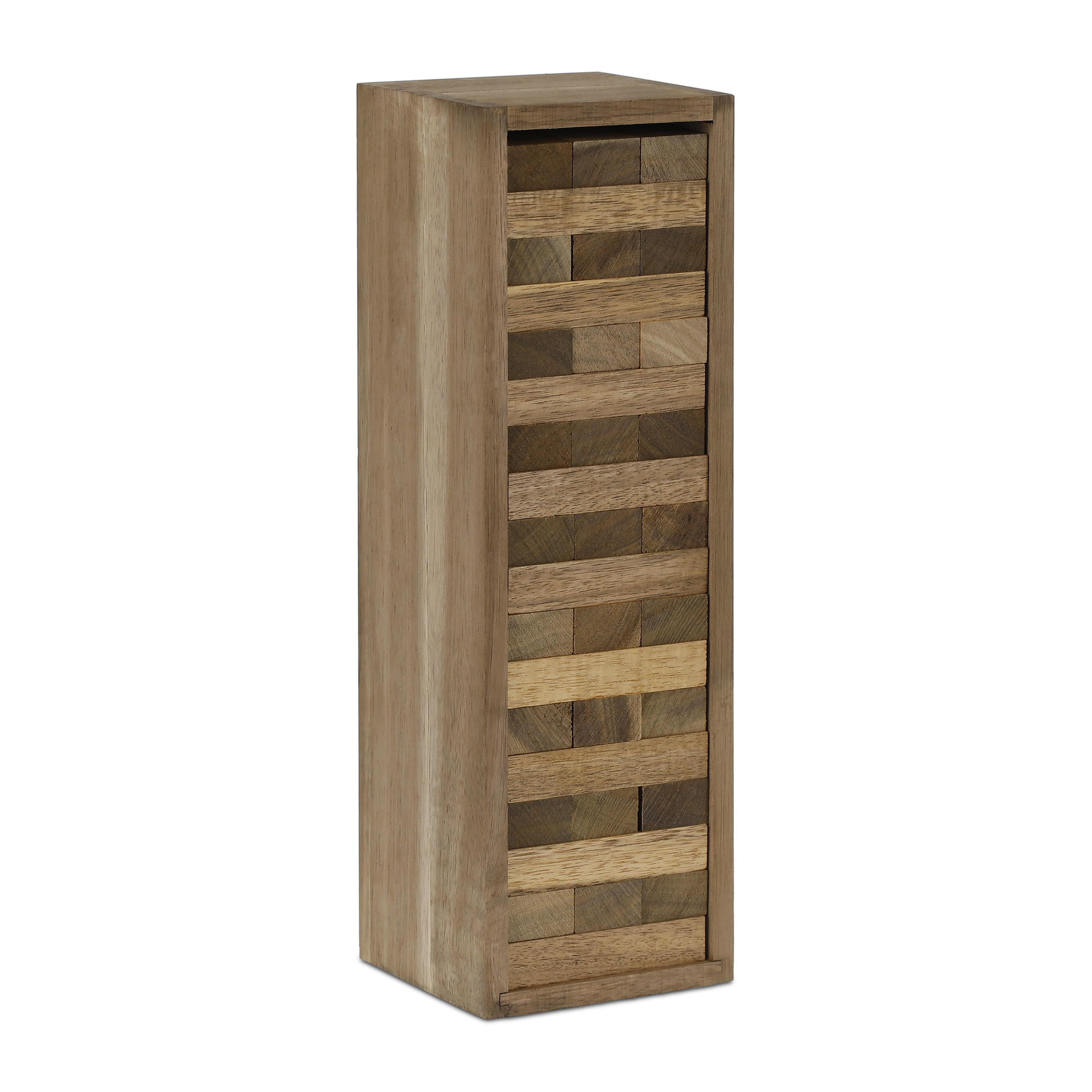 WACKELTURM - Braun, Holz (9.5/8.5cm) - Relaxdays