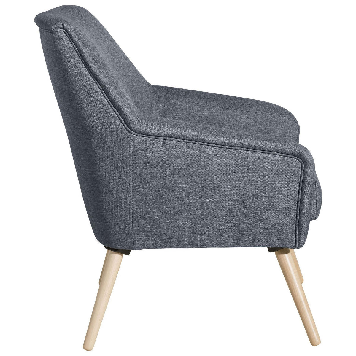SESSEL Kachka Bezug Flachgewebe Buche natur / denim - Blau, Kunststoff (67/81/71cm) - 58aufmkessel