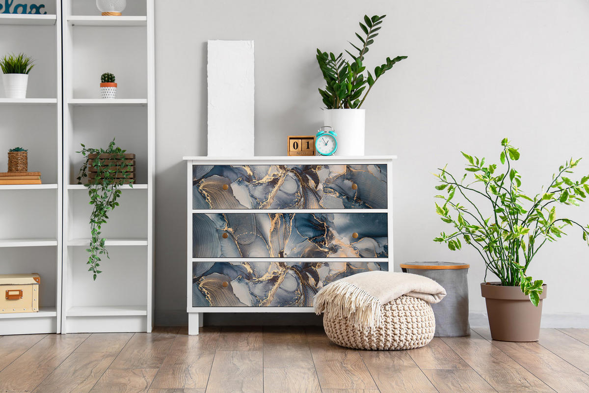 MÖBLAUFKLEBER 100x50 cm blau - Dunkelblau, Kunststoff (100/50/0.1cm) - Wallfluent