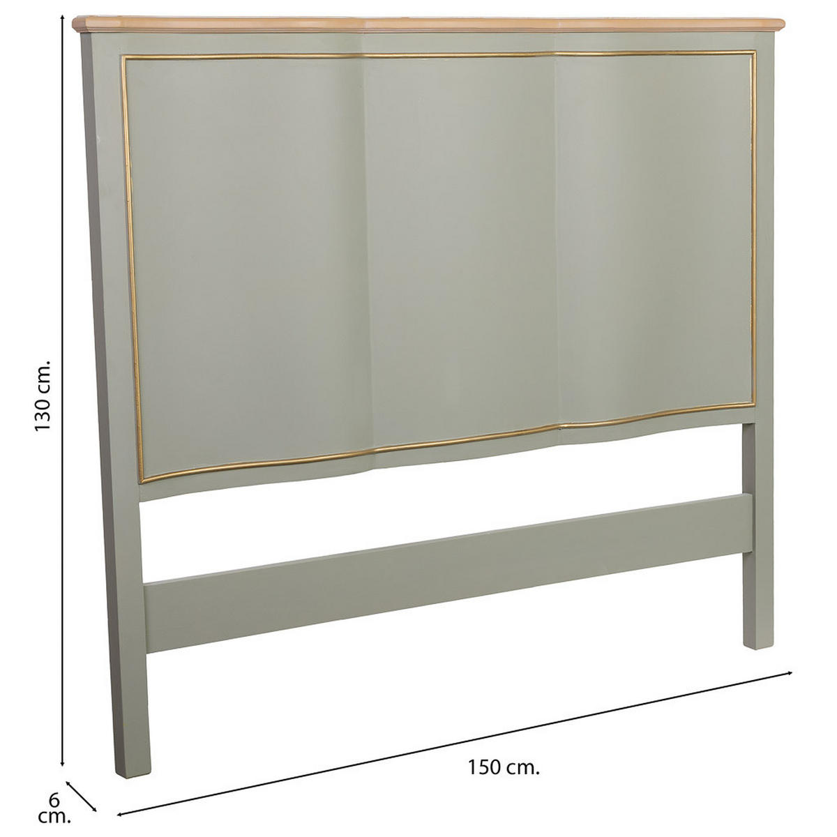 KOPFTEIL aus Holz, 150x6x130cm - Grün, Holz (150/130/6cm) - Wanderlust