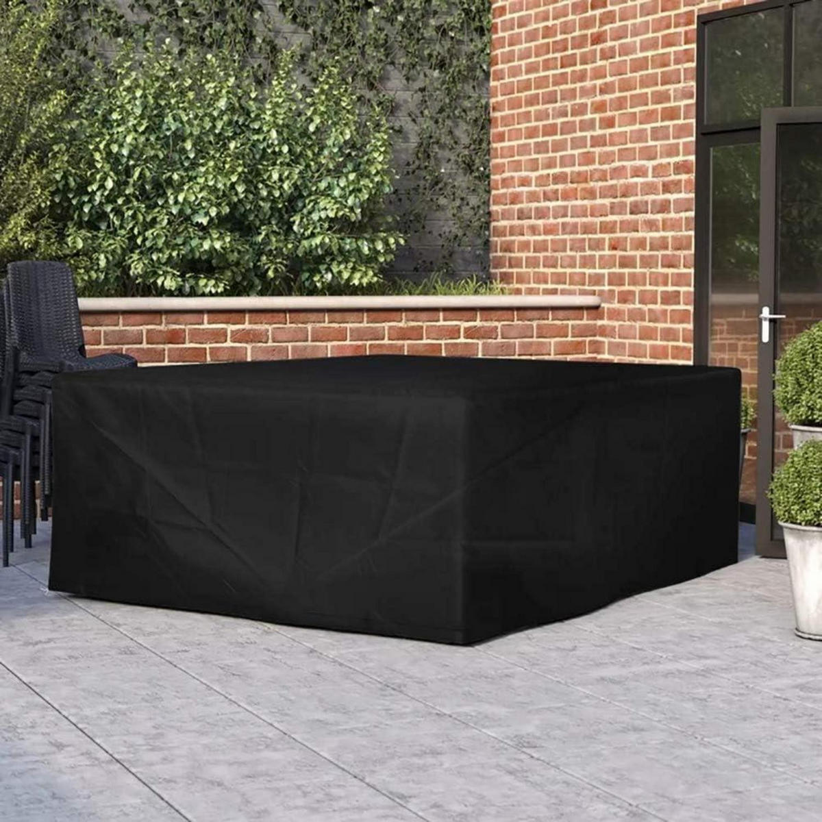 ABDECKUNG Gartenmöbel 270 x 210 x 80 cm wetterfest Oxford 420D - Schwarz, Kunststoff (210/80/270cm)