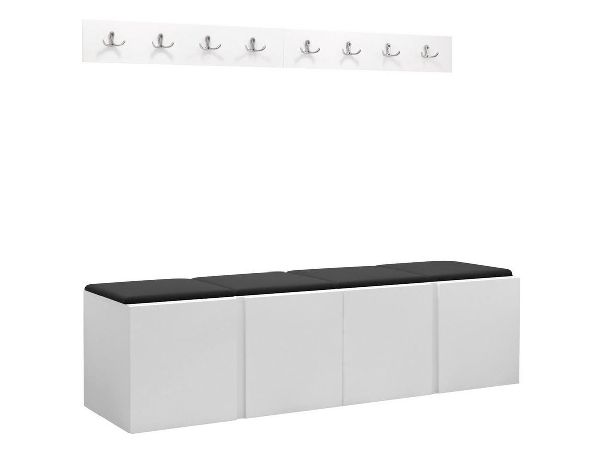 GARDEROBEN-SET Orion VII - Anthrazit/Weiß, Holzwerkstoff/Kunststoff (168/42/46cm) - MIRJAN24