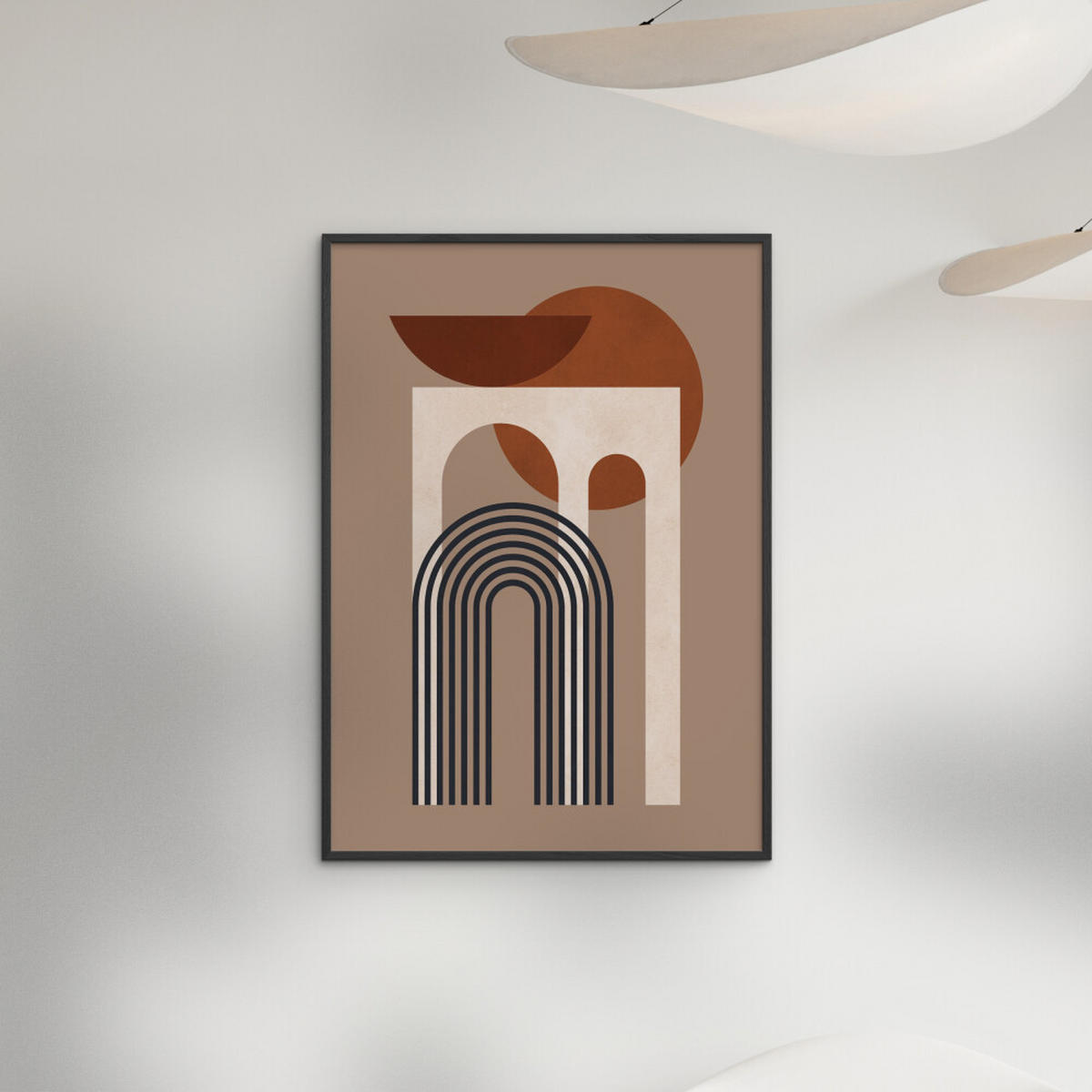 POSTER mit Rahmen Victor Costa - Geometric Composition No.3 - Schwarz/Braun, Holz/Papier (70/100cm) - Poster&Frame