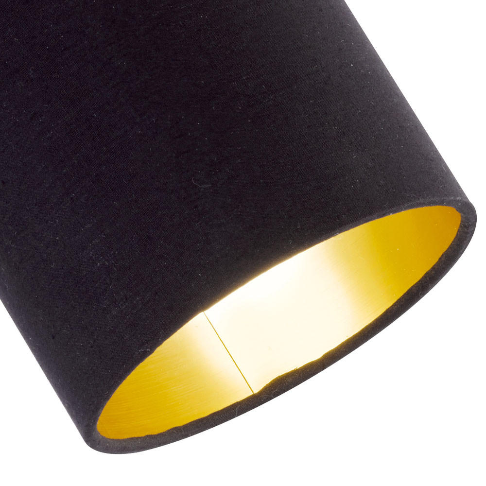 WANDLEUCHTE Tommy Metall Schwarz Gold - Schwarz, Metall (12/19/17.6cm)