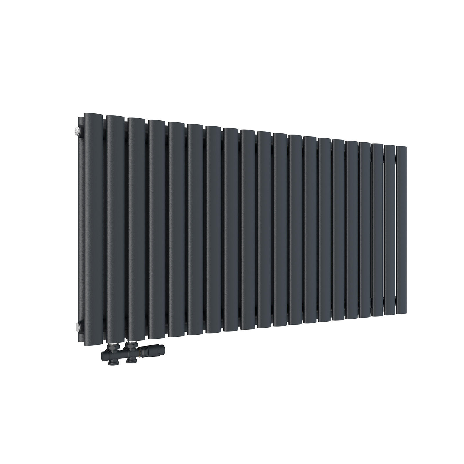 HEIZKÖRPER Doppelrohr horizontal montierbar Anthrazit 60/120/8,1 cm - Anthrazit, Metall (120/60/8cm) - EMKE