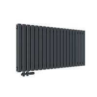 HEIZKÖRPER Doppelrohr horizontal montierbar Anthrazit 60/120/8,1 cm - Anthrazit, Metall (120/60/8cm) - EMKE