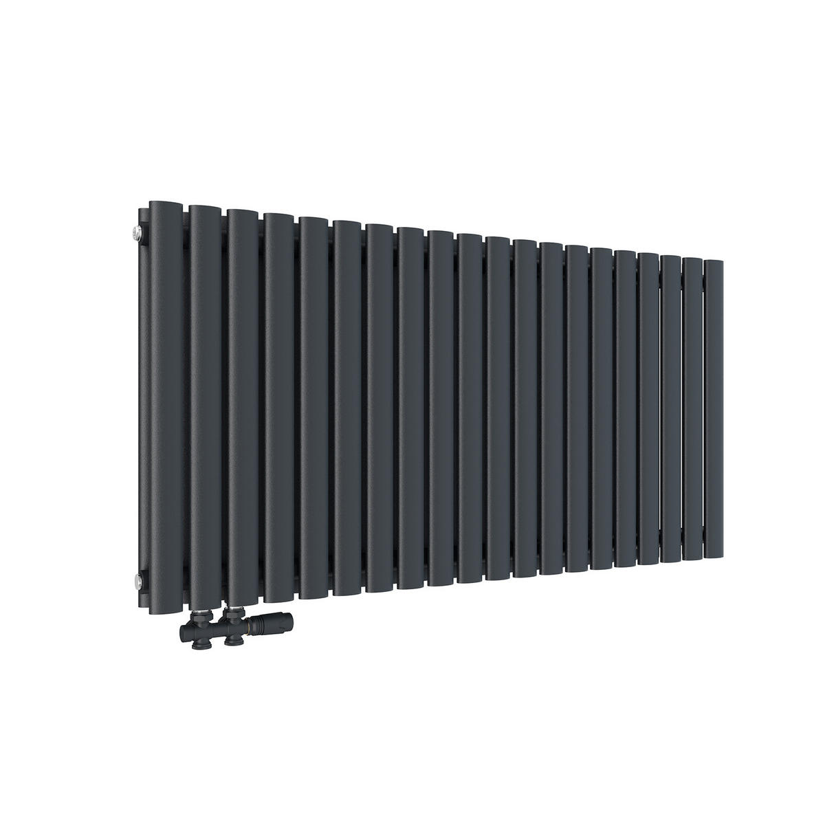 HEIZKÖRPER Doppelrohr horizontal montierbar Anthrazit 60/120/8,1 cm - Anthrazit, Metall (120/60/8cm) - EMKE