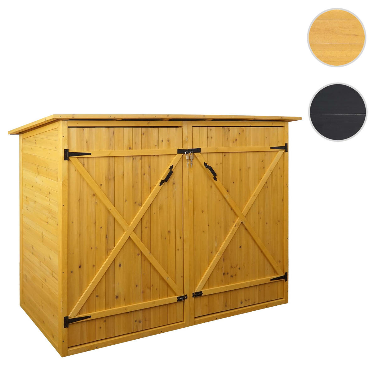 1ER-FAHRRADGARAGE Braun - Braun, Holz (184/152/98cm) - MCW