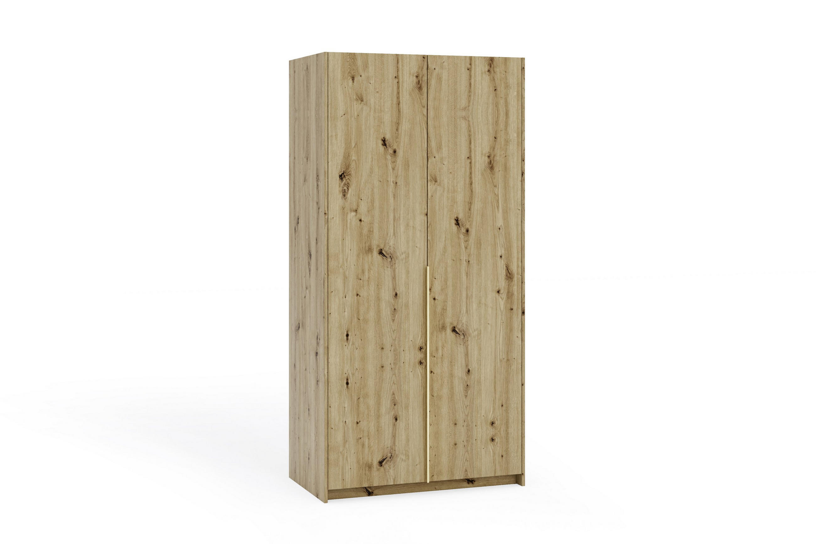 DREHTÜRENSCHRANK AMARA 100/204/58cm 2-türig Eiche Artisan - Goldfarben/Eiche Artisan, Holzwerkstoff (100/204/58cm) - MASSENO
