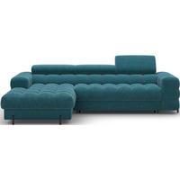 ECKSOFA FELRO mit Schlaffunktion, Bettkasten & verstellbaren Kopfstützen – Modernes Premium-Ecksofa in L-Form - Blau, Kunststoff (285/181cm) - Wohnideebilder