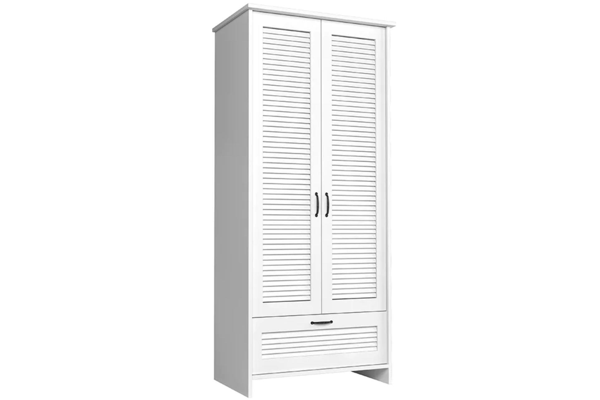 GARDEROBE MARIME, Kleiderschrank, mit zeitloses Design, weiß - Weiß, Holz (89/201/44cm) - KONSIMO®