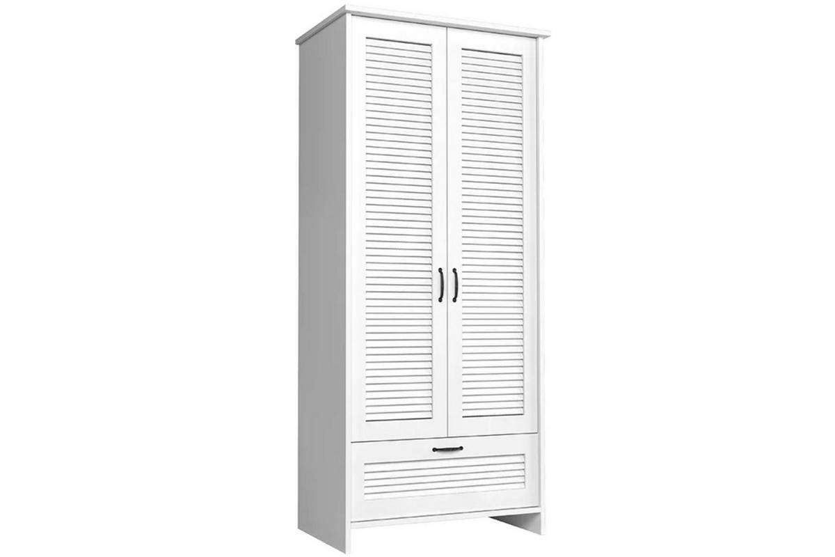 GARDEROBE MARIME, Kleiderschrank, mit zeitloses Design, weiß - Weiß, Holz (89/201/44cm) - KONSIMO®